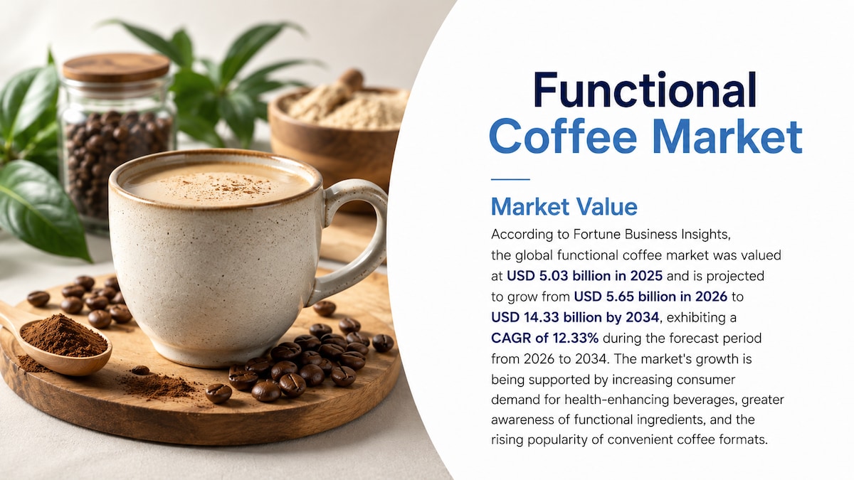 Functional Coffee Market: Size, Share, Trends, Drivers, Segmentation, and Forecast, 2026-2034

Accor...