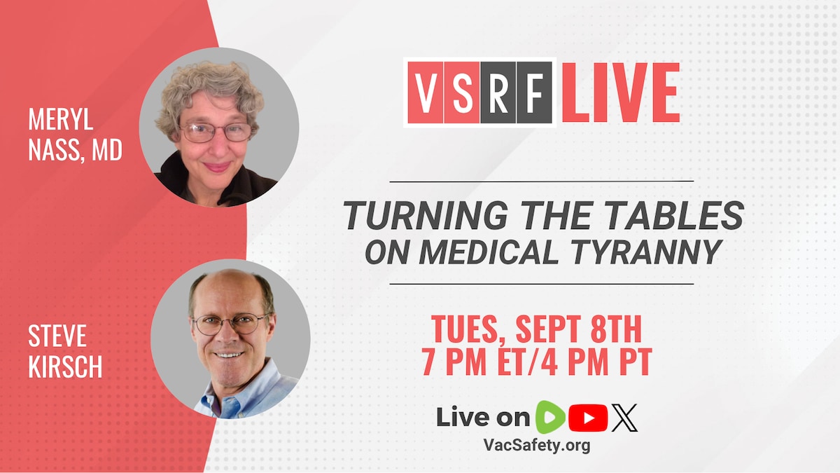 🚨 THIS TUESDAY ON VSRF LIVE

Dr. Meryl Nass is back—and her years-long battle with the Maine Medica...