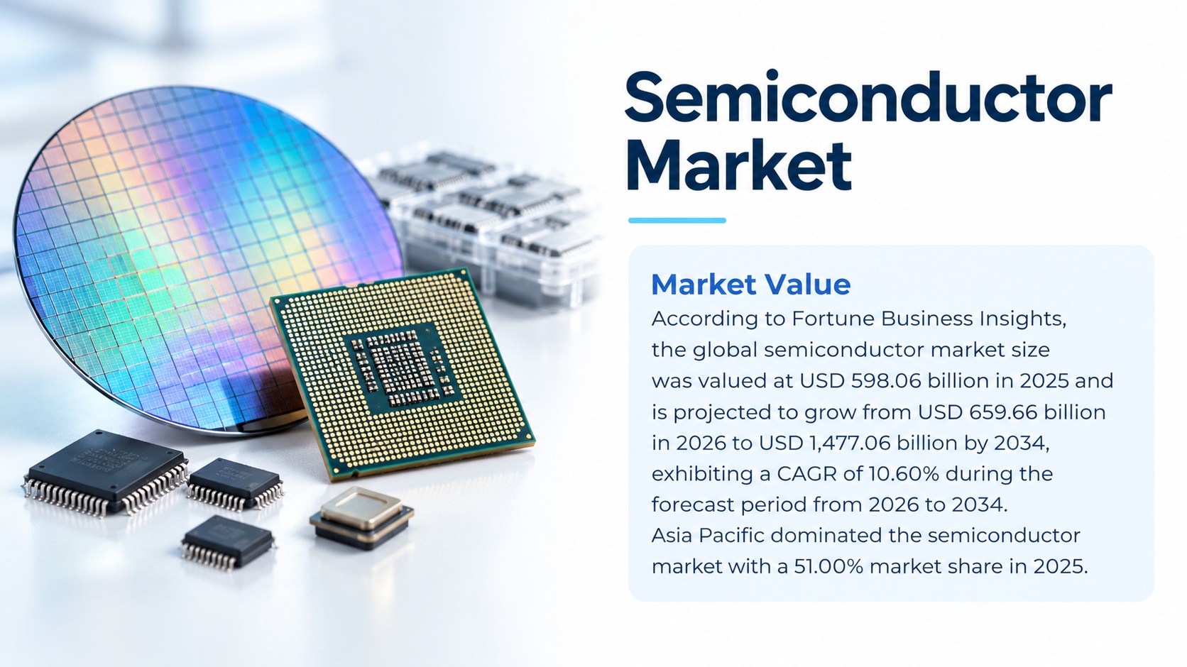Semiconductor Market Size, Market Share, Trends and Forecast, 2026-2034

According to Fortune Busine...