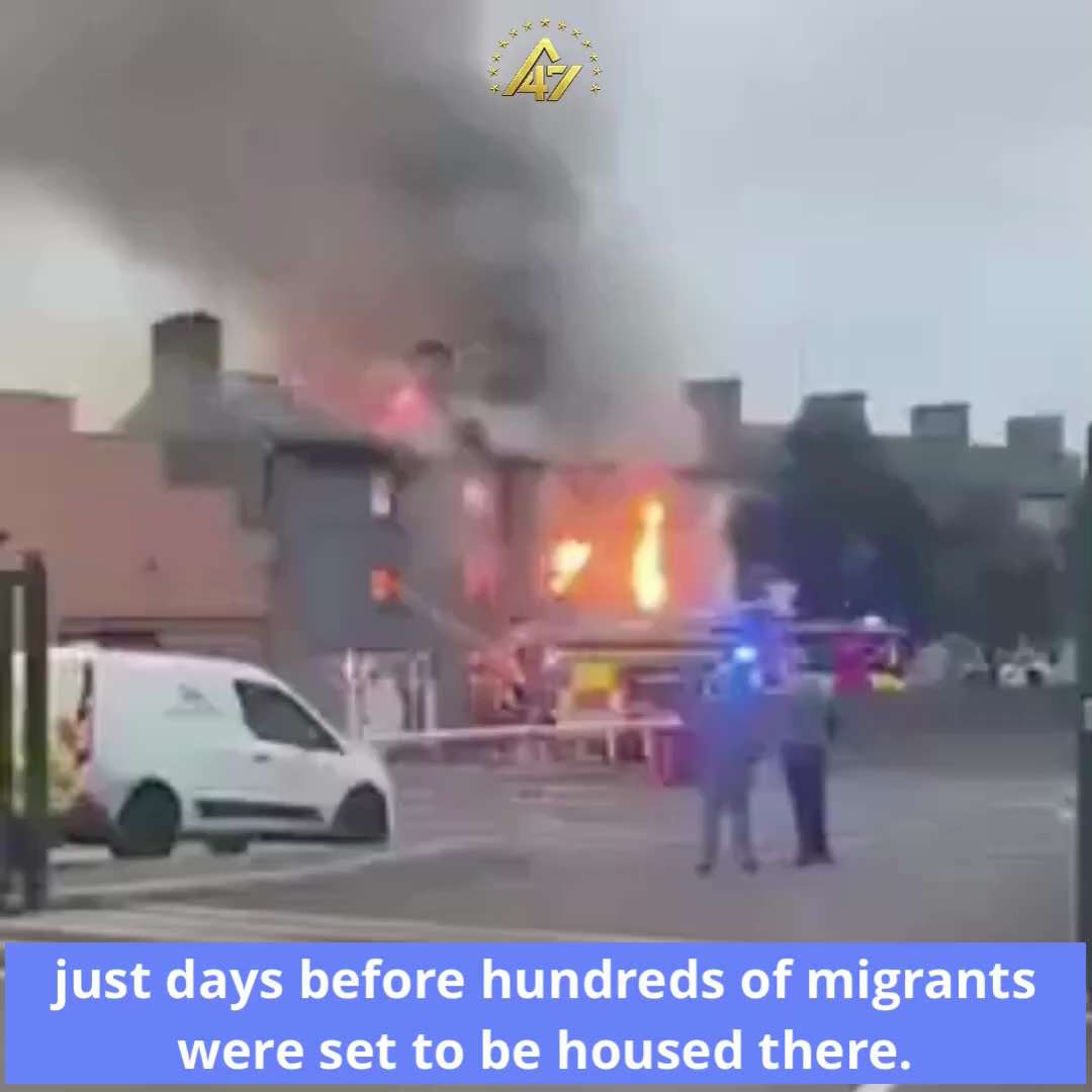 A building has been set on fire in the town of Ballina, Ireland, just days before hundreds of migran...