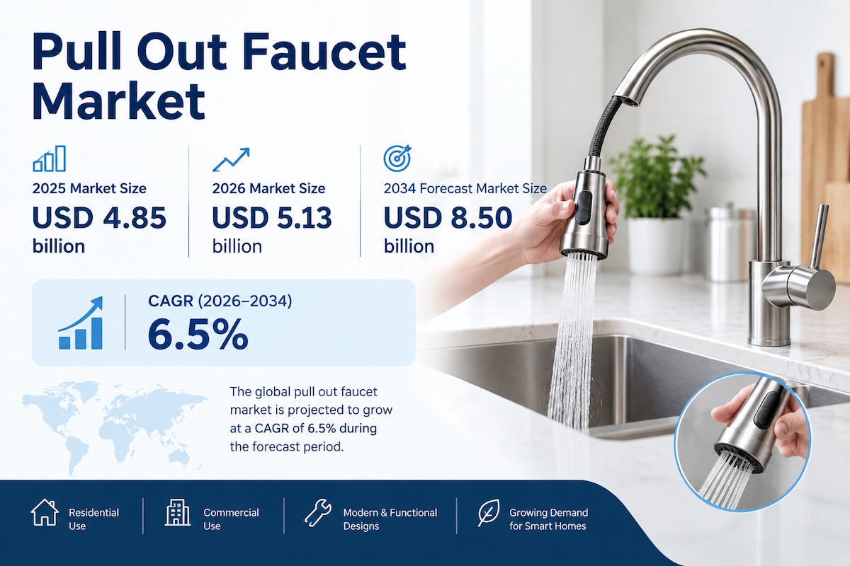 Pull Out Faucets Market Trends and Growth Opportunities 2026–2034
According to Fortune Business Insi...