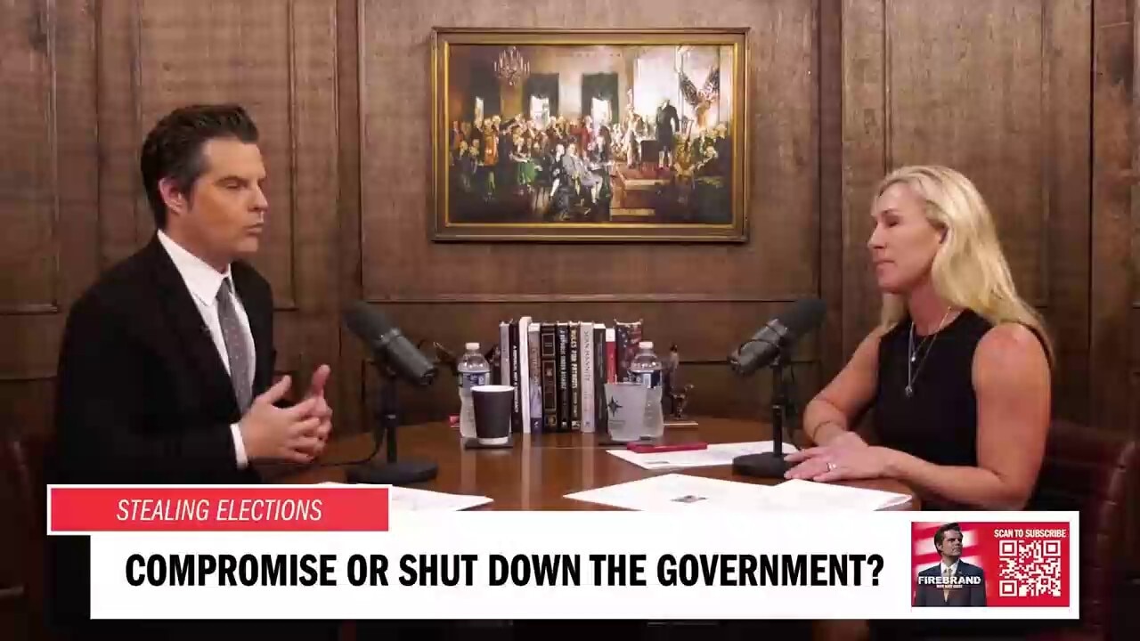 "I'm totally fine with shutting down the government. The government is creating havoc and causing all the problems in Americans' lives…Why do a continuing resolution when these people are just failing Americans every day?” - @RepMTG on @Firebrand_Pod 

WATCH: https://rumble.com/vul23q-episode-26-stealing-elections-feat.-rep.-marjorie-taylor-greene-firebrand-w.html