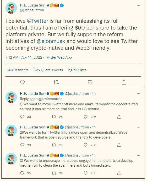 Whoaaa...

UPDATE:

Justin Sun to offer $60 billion for Twitter