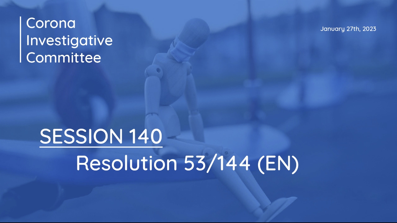 Session 140: Resolution 53/144 (EN)