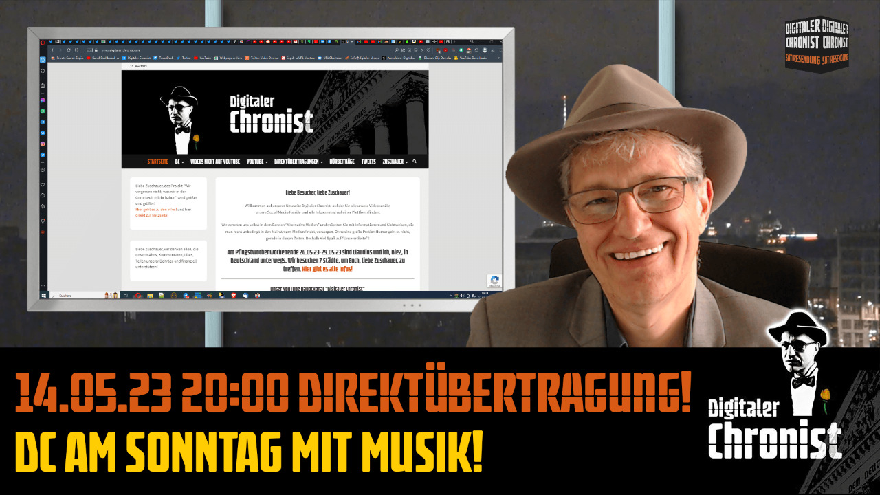 Aufzeichnung vom 14.05.23 Direktübertragung! DC am Sonntag mit Musik!
