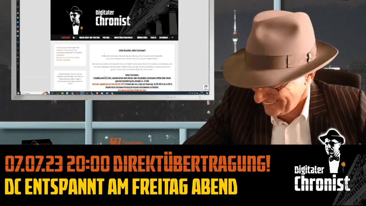 Aufzeichnung vom 07.07.23 Direktübertragung! DC entspannt am Freitag Abend!