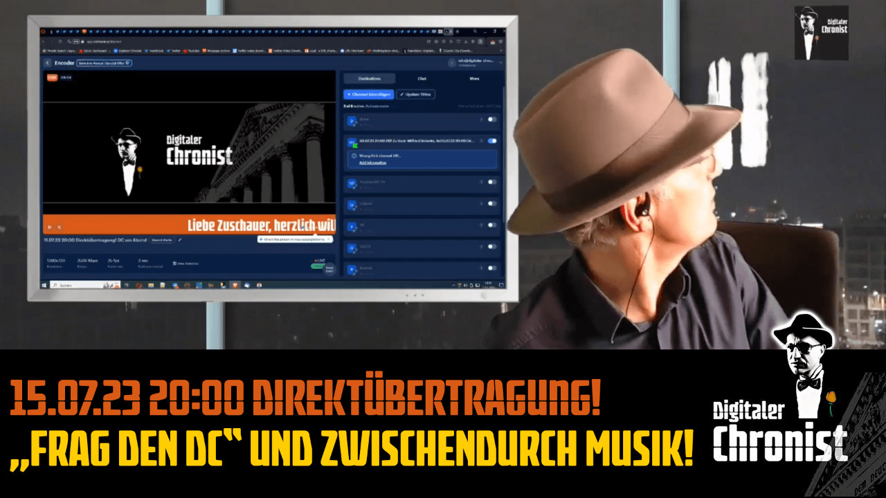 Aufzeichnung vom 15.07.23 Direktübertragung! "Frag den DC" und zwischendurch Musik!