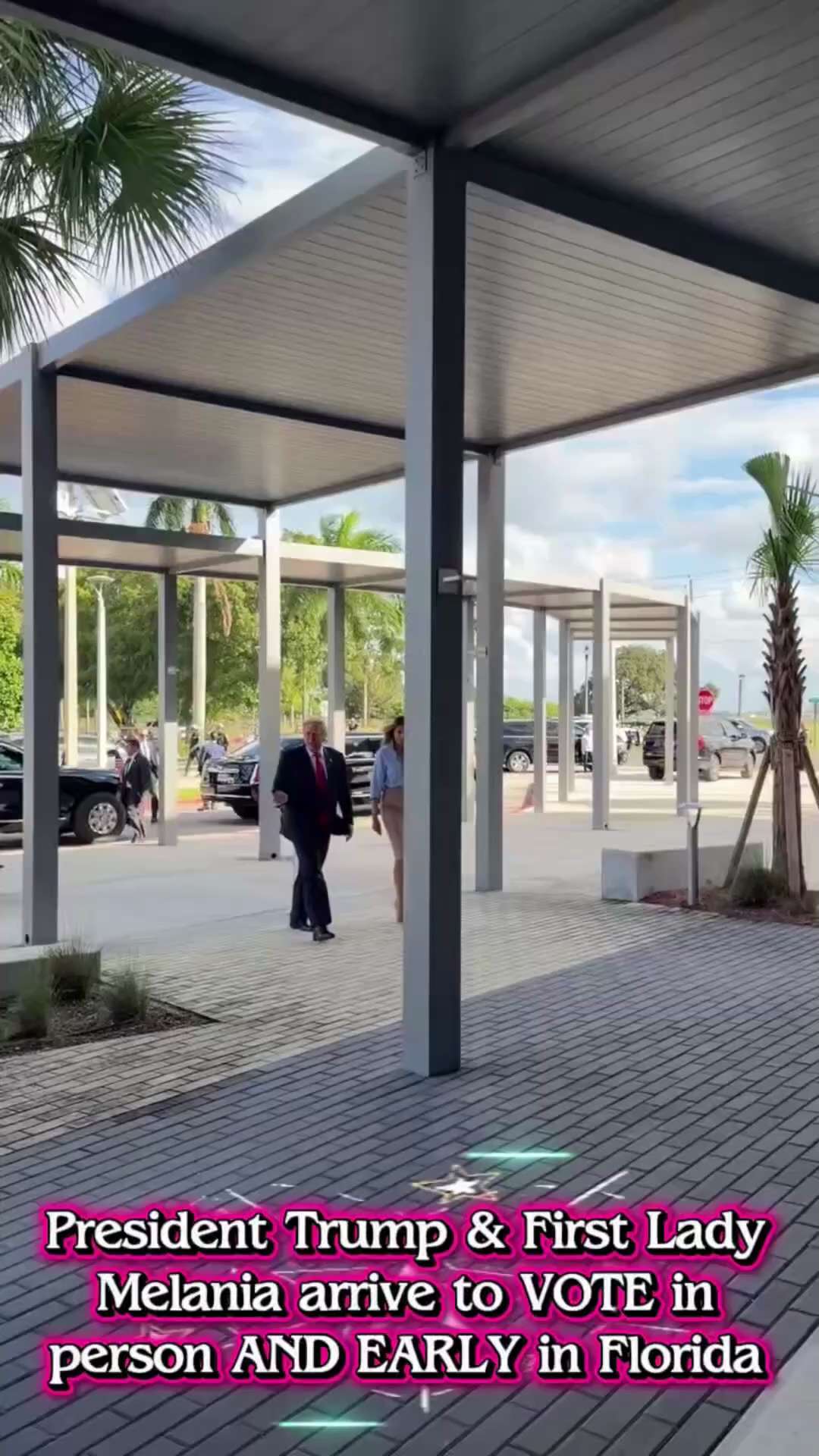 🚨 JUST IN: President Trump & First Lady Melania arrive to VOTE in person AND EARLY in Florida ❤️ 

...