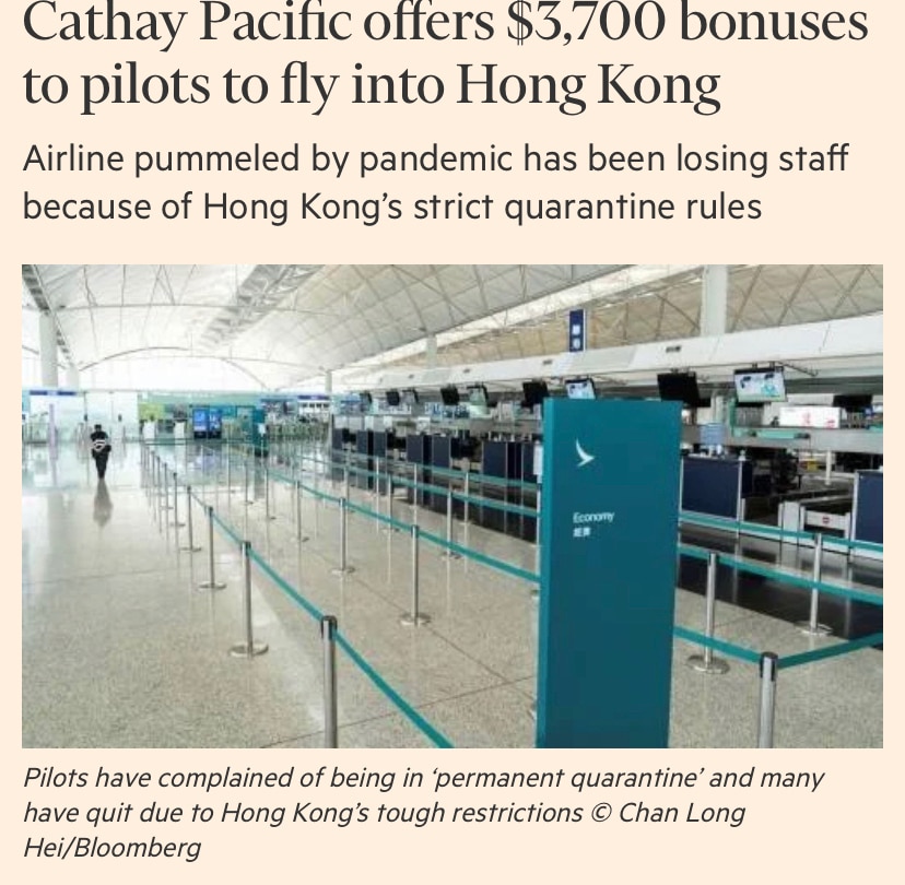 Mos Hongkong On Gettr Cathay Pacific Offers 3 700 Bonuses To Pilots