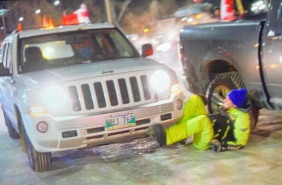 So the person who ploughed into Canadian convoy for freedom protesters today was alone in the vehicl...