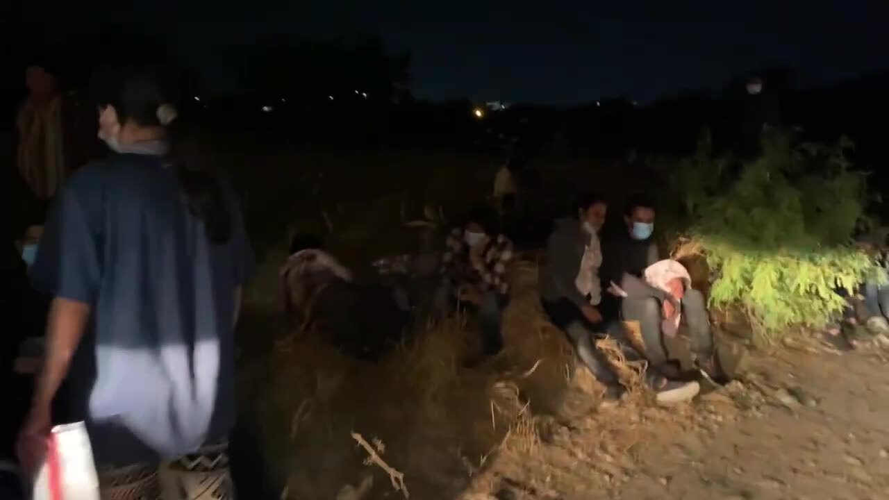 Migrants exhausted from being in Cartel Del Golfo CDG stash houses for weeks waiting there turn to c...