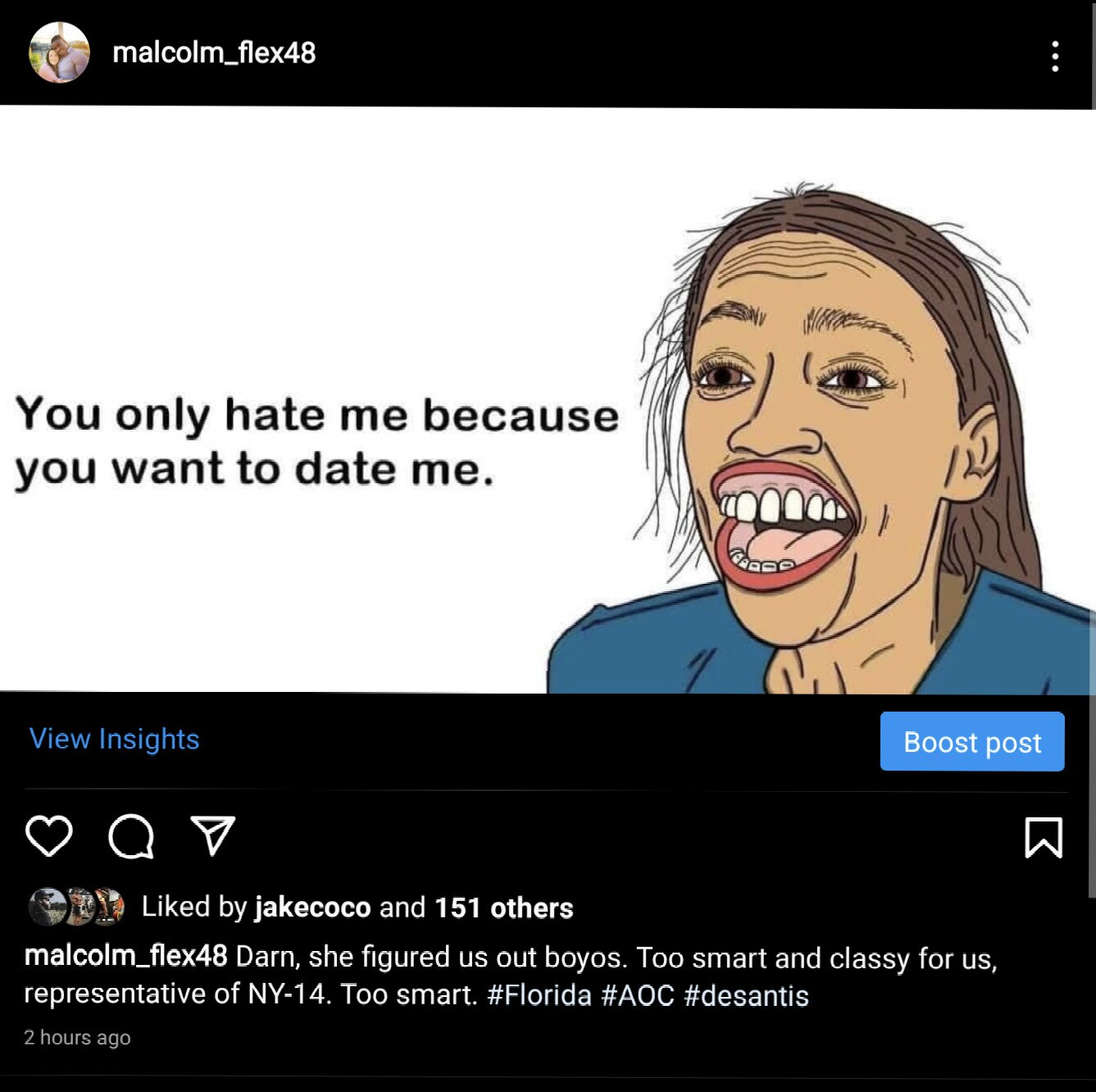 Just in case you guys didn't know, I also occasionally shit post on the zuckerboards called IG. 