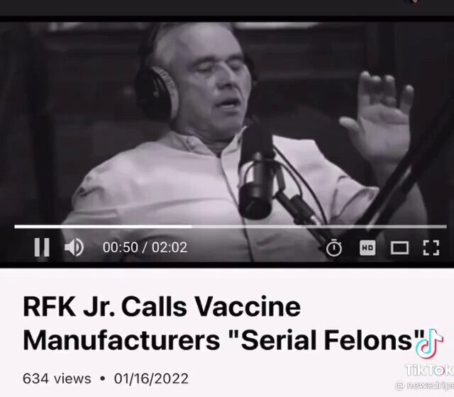 RFK Jr confirms the jab makers are convicted felons (criminals), who have paid $35 Billion in fines ...