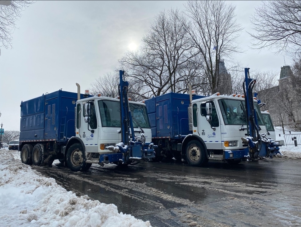Quebec City has blocked streets leading to the National Assembly using the city’s water tankers in p...