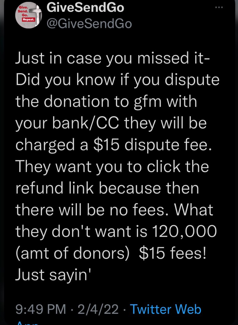 Just sayin’ 😆

✅ #givesendgo 
❎ #gofundmecrooks 