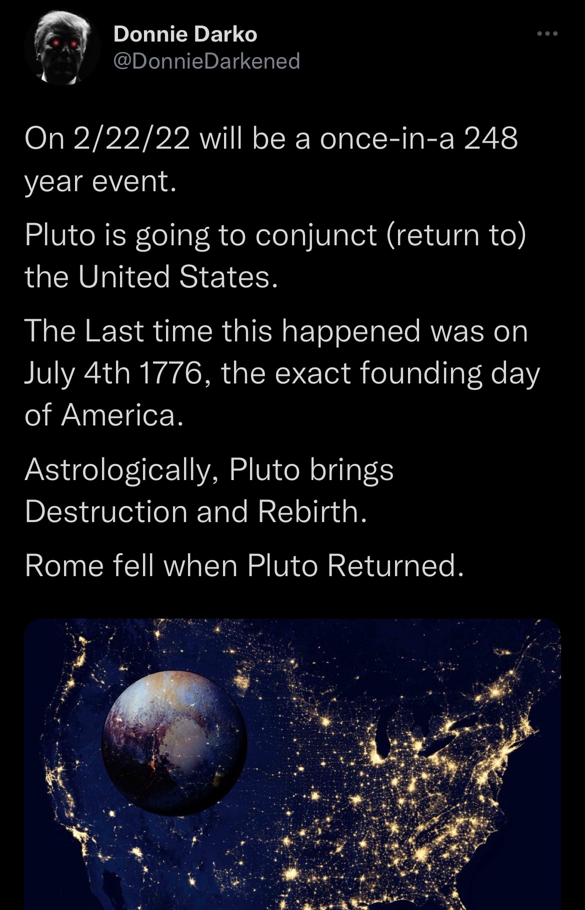 2/22/22 on a TWOsday

“The fourth turning approaches” -Jack Posobiec (Twitter)

Thread: https://twit...