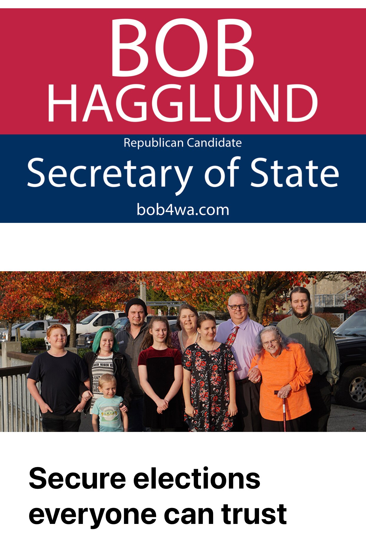 Washington's real reform Republican candidate for Secretary of State

Bob4wa.com

https://www.facebo...