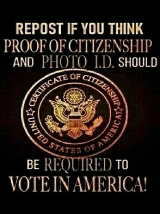 If we had voter ID America would be flourishing right now! Don’t you agree?
💨👊🏻🇺🇸