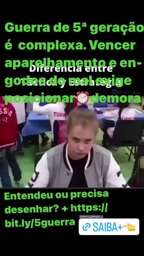 Guerra de 5ª geração é  complexa. Vencer aparelhamento e engodos do mal exige posicionar e ⏰demora.....
