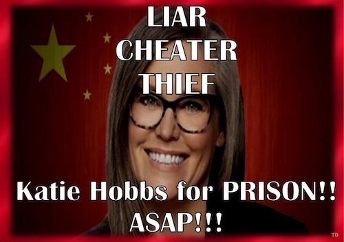 ⭐ ARIZONA ELECTION ALERT! ⭐
Crooked Katie Hobbs attempts to transform Arizona 🌵 into Chicago. 🤬 Strong-Arm tactics.   #corruption #mobrule #gangster #politicalcorruption #arizona @MegaPatriotNews @SteveEmery03 https://gettr.com/post/p2027j033f2