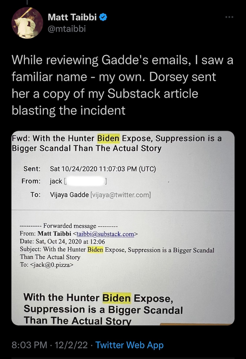 Matt Taibbi publishes Jack Dorsey’s personal email address: jack@0.pizza

https://twitter.com/mtaibb...