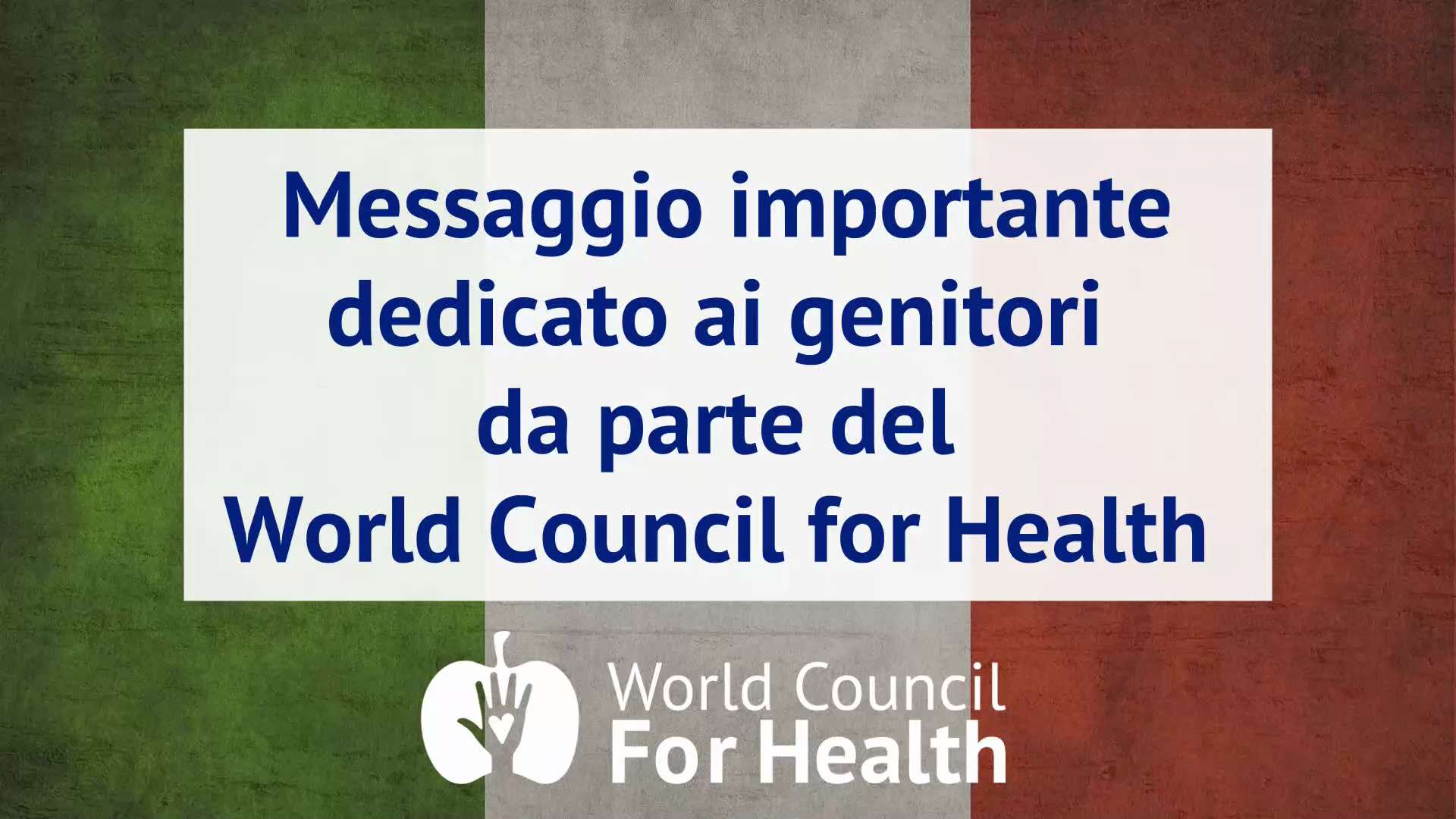 Messaggio importante dedicato ai genitori da parte del World Council for Health

Prima di decidere d...