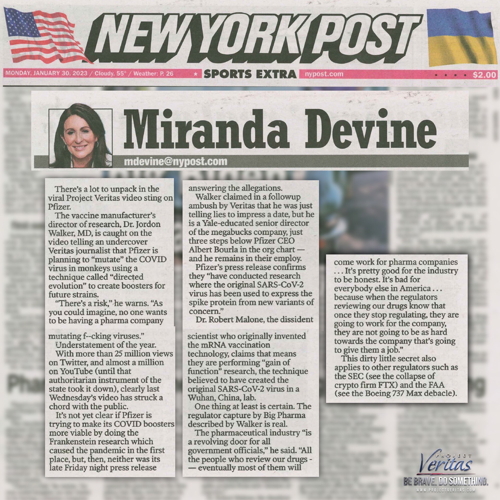 Bombshell #DirectedEvolution Story Hits New York Post written by @mirandadevine 

"'There's a risk,'...