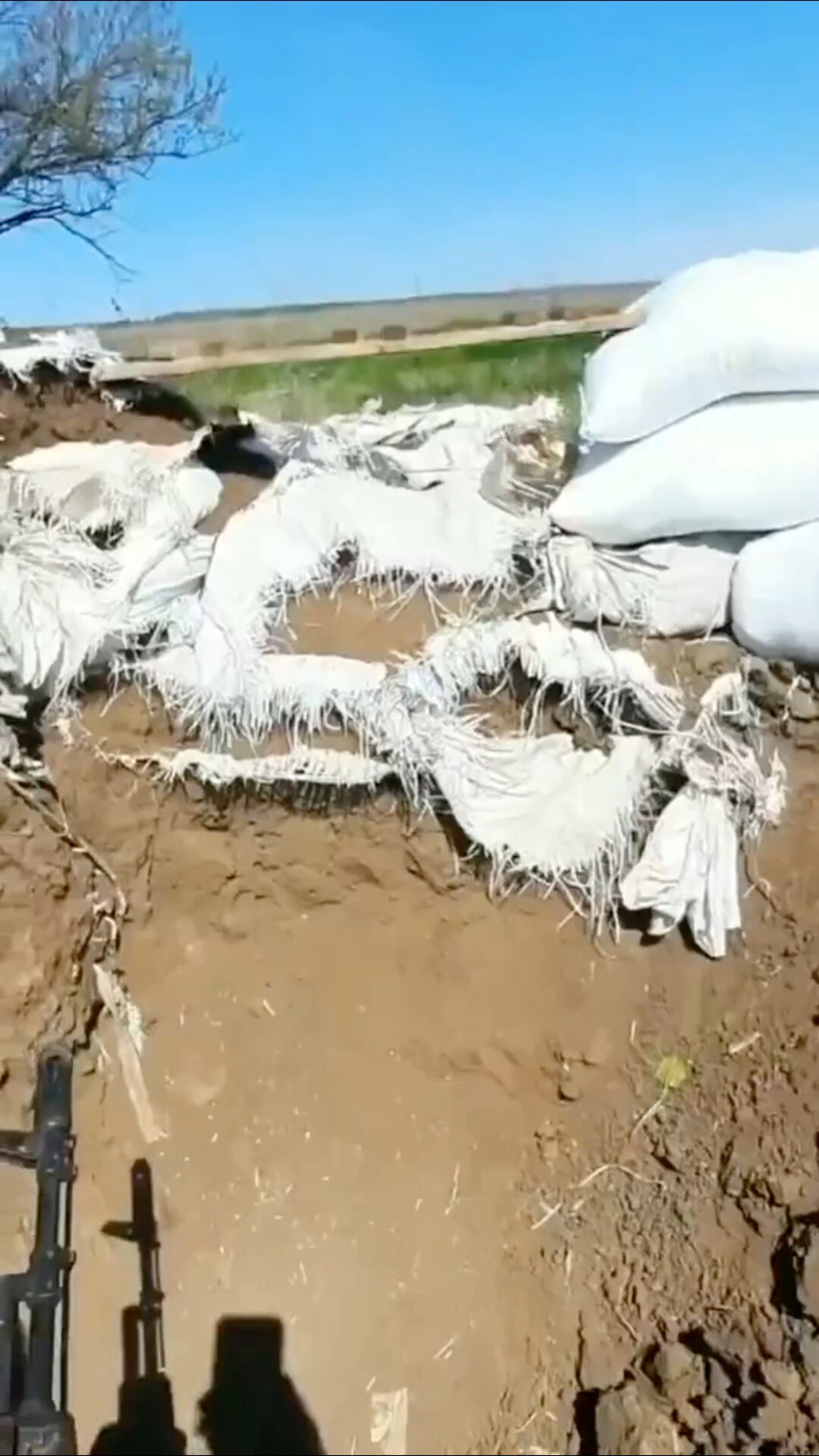First person footage from a #Ukrainian #trench filming a #Russian #soldier #surrendering to them