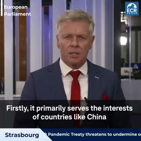 Dutch MEP Robert Roos: 
"The WHO is pushing for a Global Pandemic Treaty......

...in three minutes, I present you three reasons why this would endanger our freedom and our democracy"