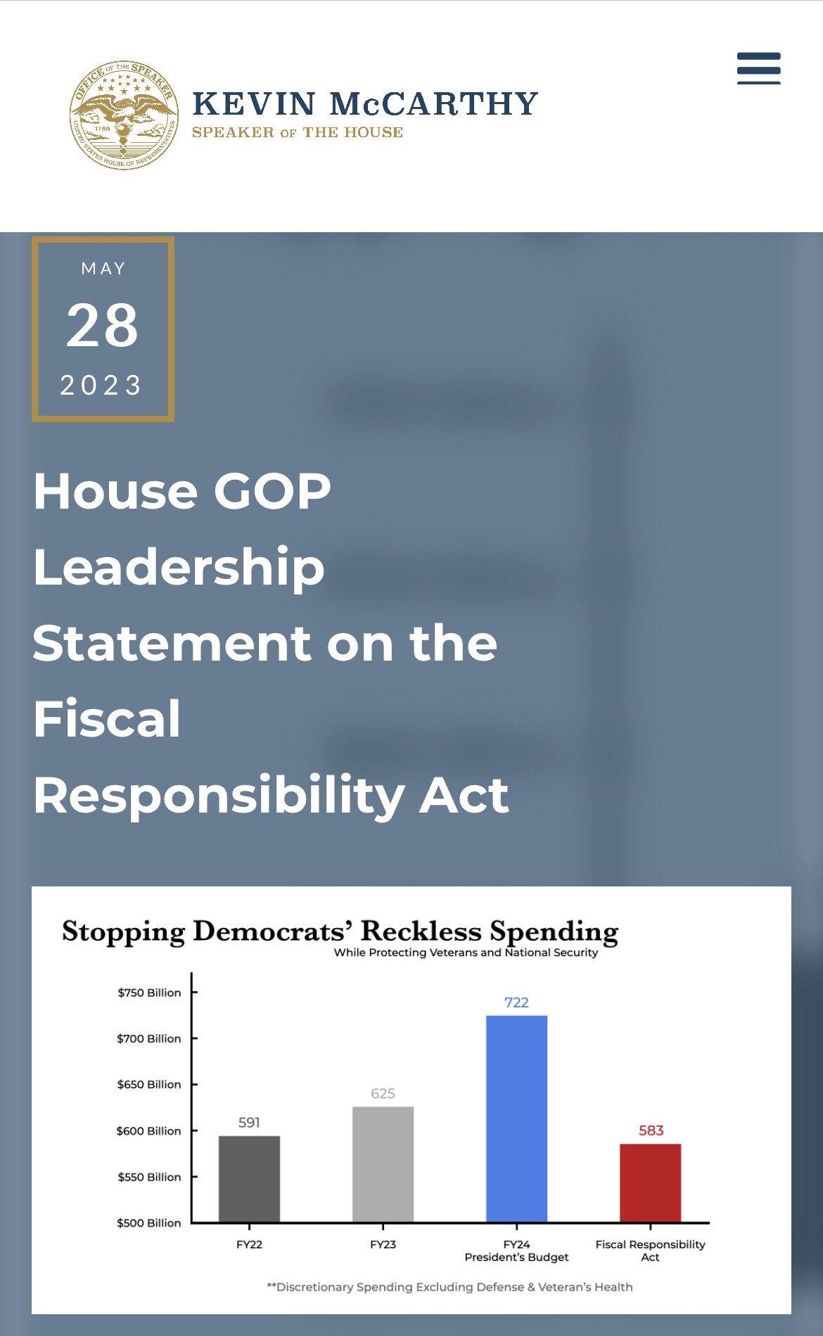 Cover Letter 

https://www.speaker.gov/house-gop-leadership-statement-on-the-fiscal-responsibility-a...