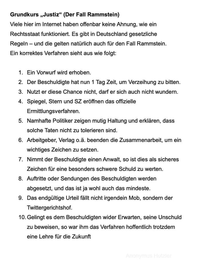 Grundkurs "Justiz" (Der Fall Rammstein) 👇  

