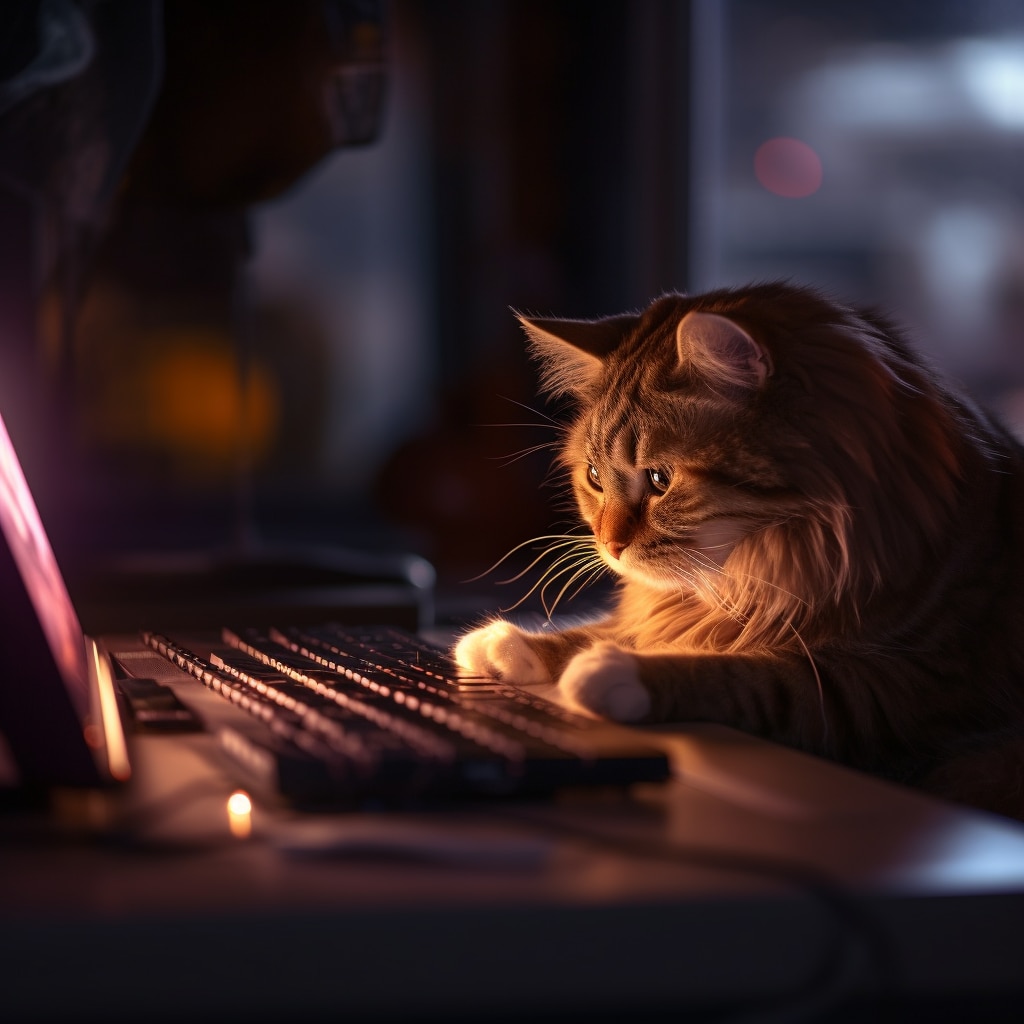 When productivity meets feline charm! Our mischievous cat takes over the workspace by claiming the l...