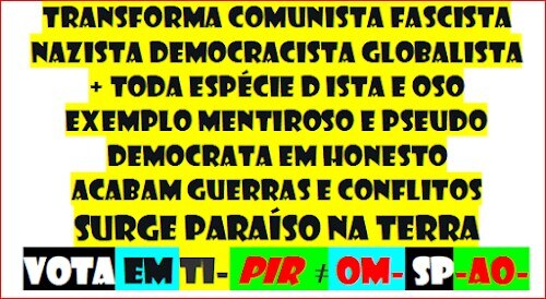 @PresiMarcelo Durmo
2 h p dia. Leio 15 livros noite. Sou Presidente da República n tempos livres.
MAS 1366 EMAILS Ñ LÊ NEM CUMPRE porquê ? Juro p
minha honra desempenhar fielmente funções q fico investido defender cumprir
fazer cumprir CRP em q ficamos
? https://verdade-rigor-honestidade-diferente.blogspot.com/2019/03/030319-quero-pagar-ss-seguranca-social.html?q=QUERO+PAGAR PRMP
DEMOCRATA VIOLO CRP EM NOME D LIBERDADE FOMENTO POBREZA
PREVPAP precário QIHDASS
SPEL https://gettr.com/post/p1f9scr8671 SERVIR É HONRA DESONRA JURAR
PERJURAR CRP flagrante desvio abuso d funções grave violação d inerentes
deveres tentar destruir alterar subverter EDD direitos, liberdades garantias
estabelecidos na CRP abrangido lei 34/87 dá prisão VIVA https://gettr.com/post/p2g0bm8cc13