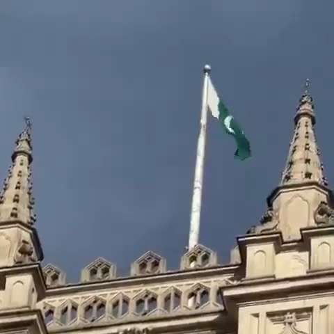 Pakistani flag flies over Westminster Abbey during Holy week. London is under Islamist occupation.