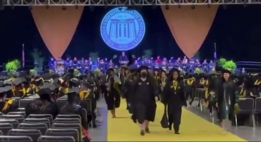 Hamas-supporting progressives walk out of VCU graduation ceremony...
