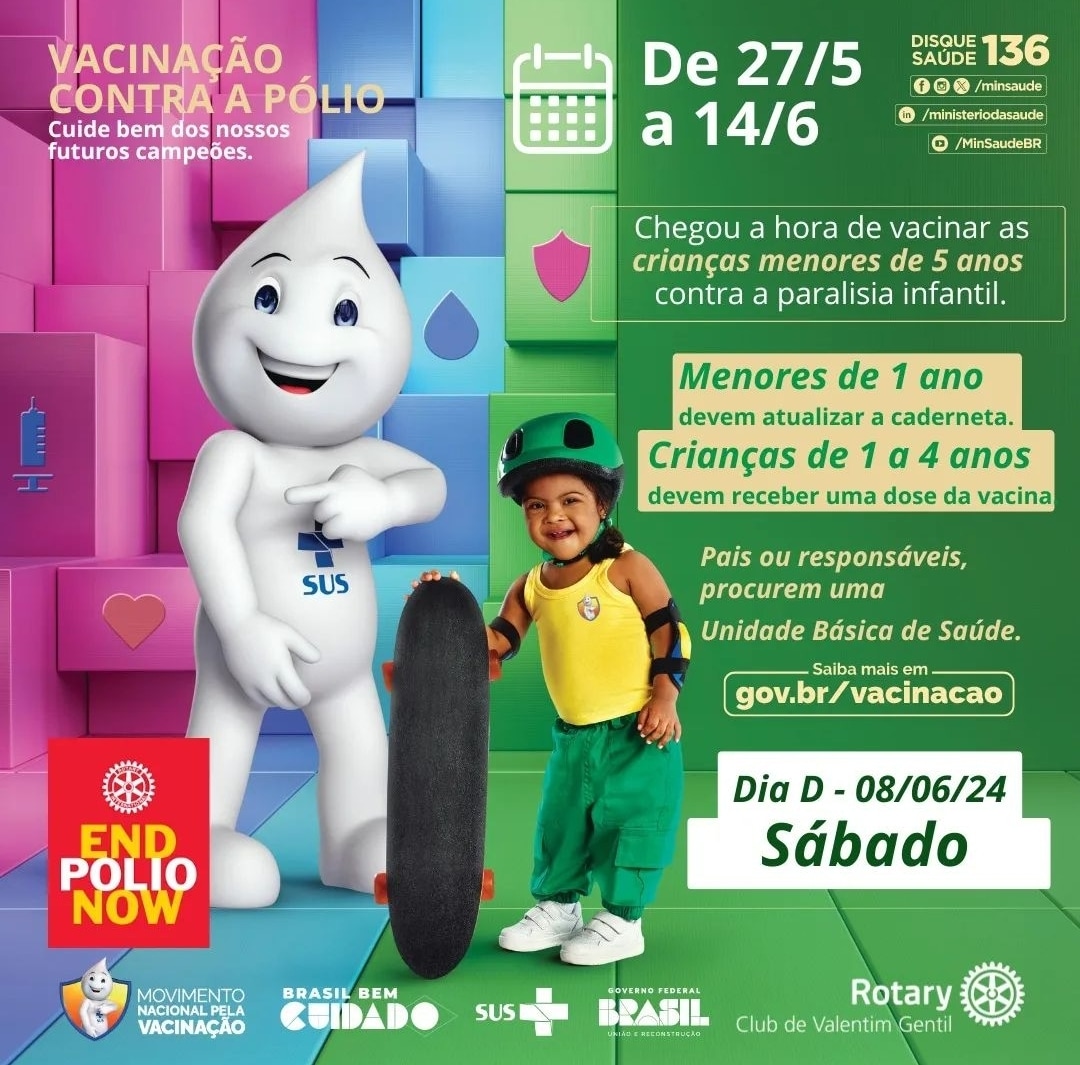 Texto do Rotary Club de Valentim Gentil:

O Brasil inicia a Campanha Nacional de Vacinação contra a ...