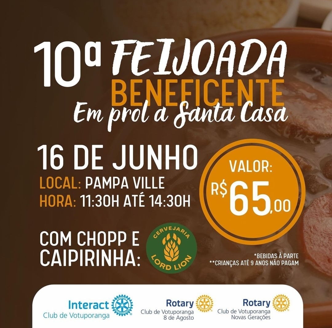 Texto do Interact Club de Votuporanga e da Santa Casa de Votuporanga:

No próximo dia 16 de junho, o...