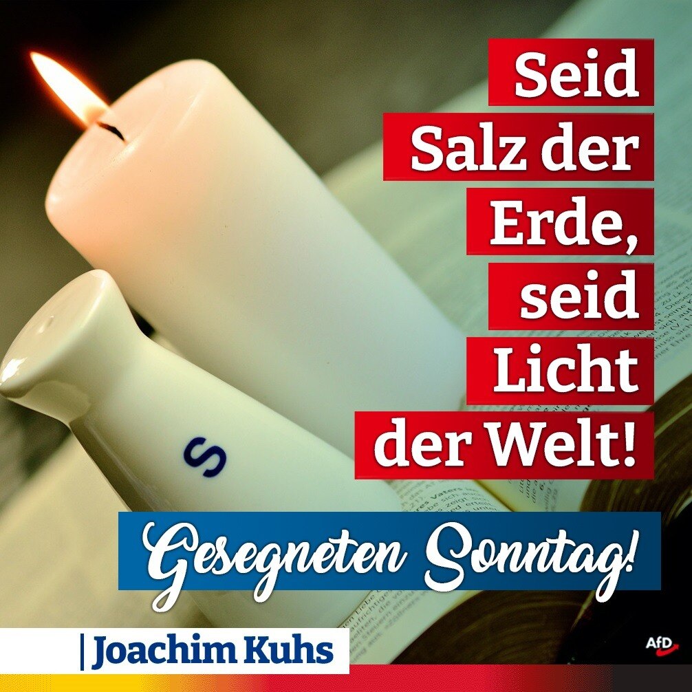 Seid Salz der Erde, seid Licht der Welt!

https://www.facebook.com/joachimkuhs/posts/pfbid02EGzoKCib...