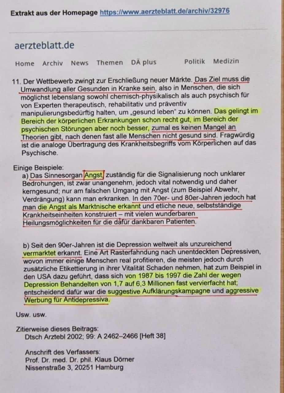 Deutsches Ärzteblatt mit einer Kriegserklärung an die Menschheit ‼️‼️‼️