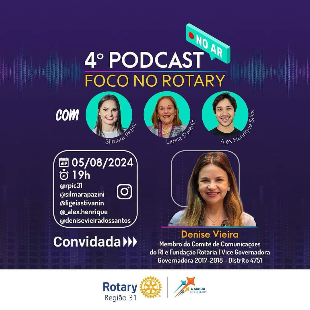 Texto da Coordenação da Imagem Pública da Região 31:

Convite Especial!

Não perca o 4º episódio do ...