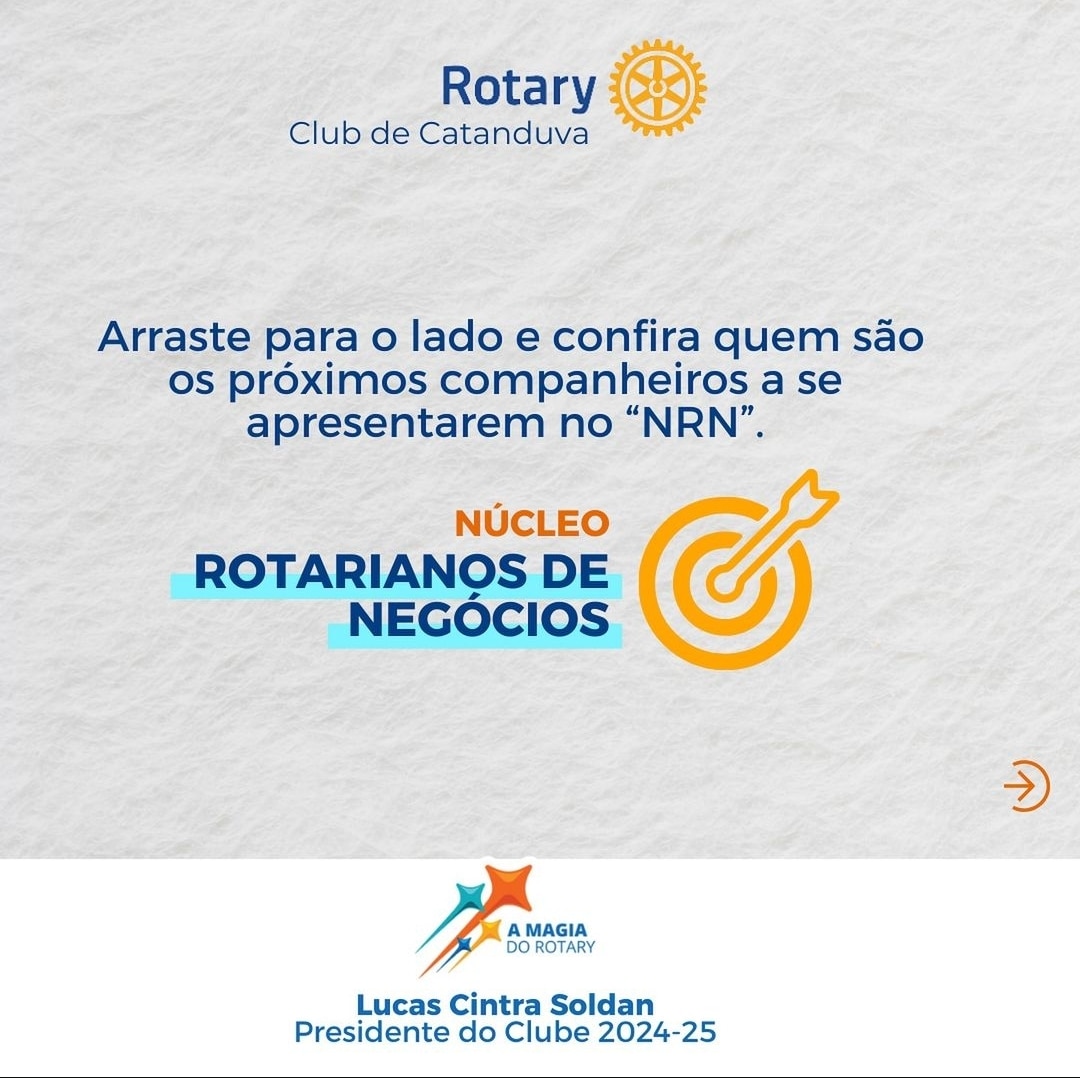 Texto do Rotary Club de Catanduva:

O objetivo do Núcleo Rotarianos de Negócios do Rotary Club de Ca...