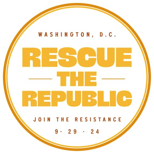 We gather in peace, love and unity to Rescue America. #JoinTheResistance #RescueTheRepublic.