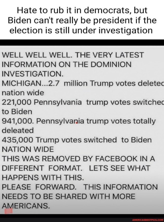 Donald J. Trump won AND Joe Biden cheated!
