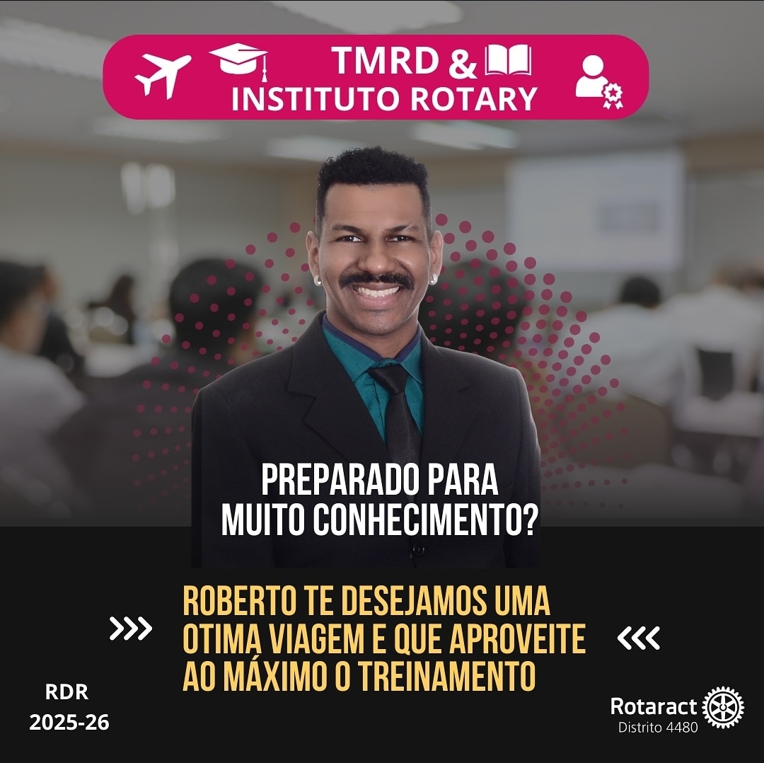 Texto do Rotaract4480:

O Roberto Umbelino, nosso RDR eleito 2025-26, está no Treinamento Multidistr...