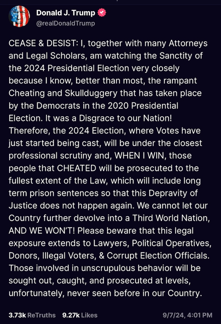 Mess with the election, you will regret it. 