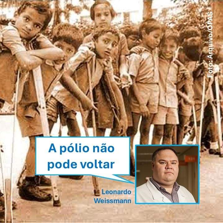 Os pais que se recusam a vacinar seus filhos contra a poliomielite correm o risco de terem filhos co...