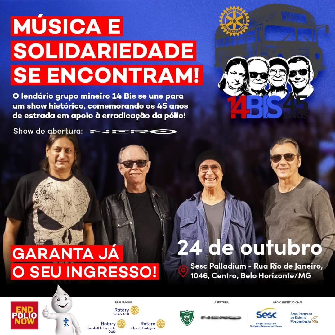 Texto do Rotary Imagem Pública Brasil:

Participe do show beneficente em prol da erradicação da poli...