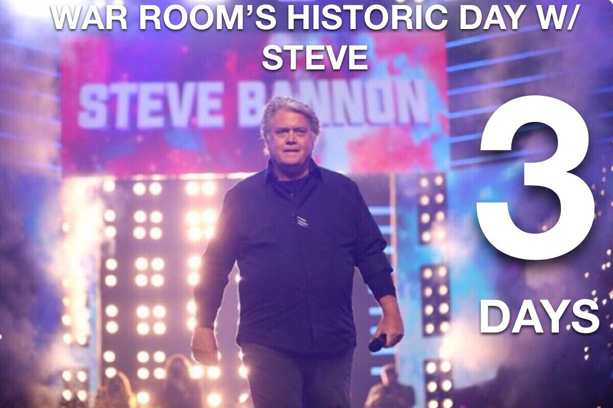 OCTOBER 29th TUESDAY THE BIG DAY
MILLIONS WILL BE TUNED INTO STEVE BANNON WAR ROOM LIVE COVERAGE