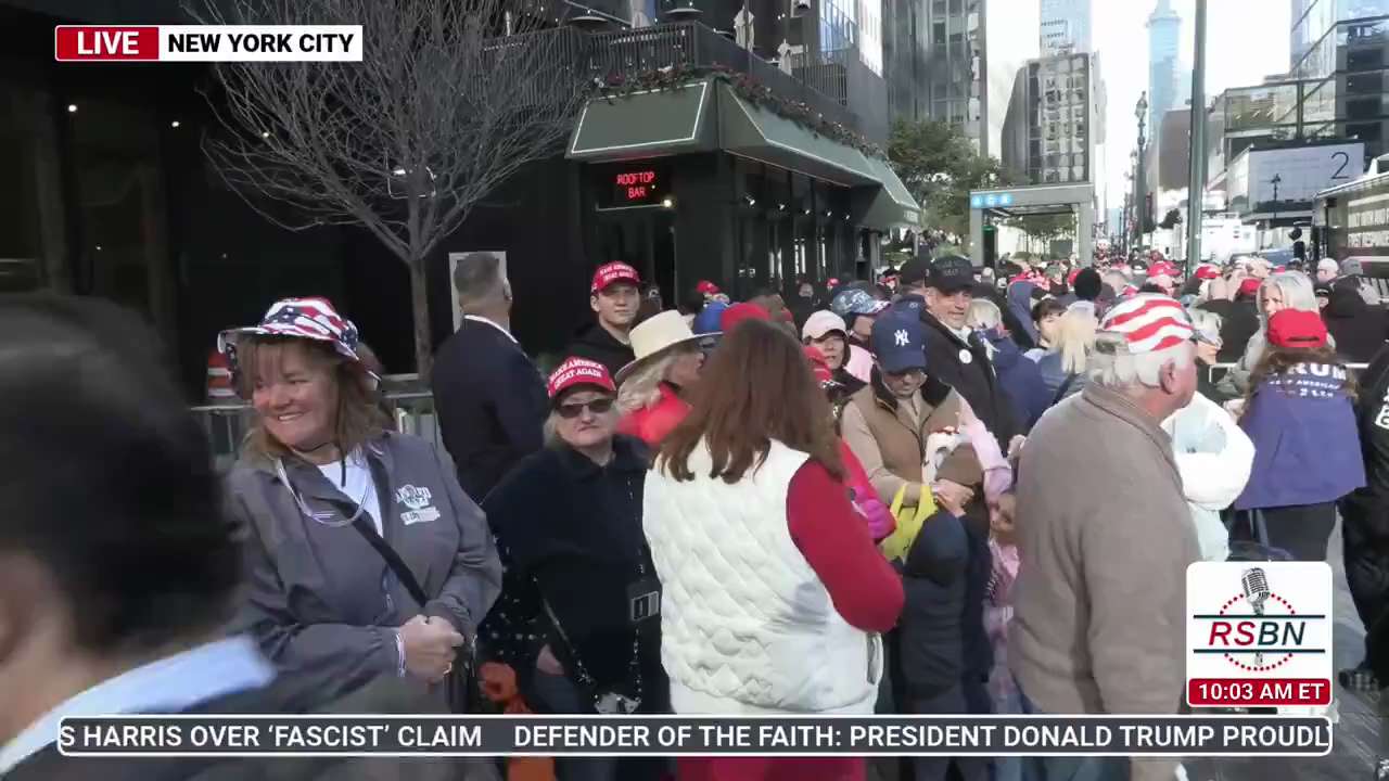 HUGE: Crowds ALREADY surround Madison Square Garden as President Trump set to address historic New Y...