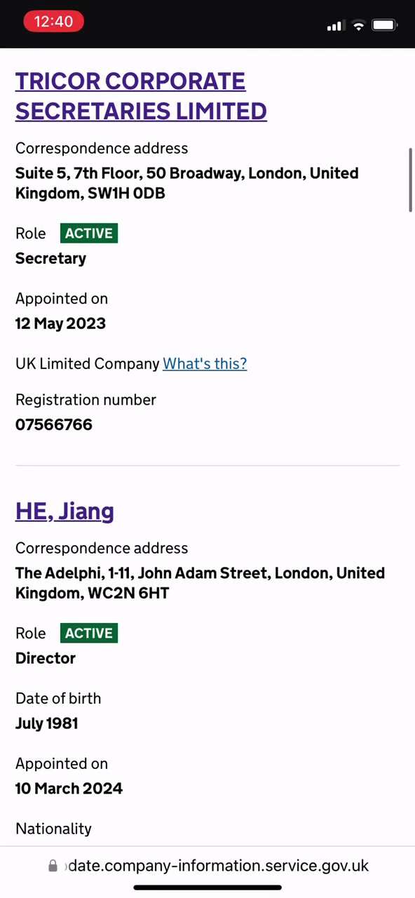 Persons in charge of PETROCHINA INTERNATIONAL (LONDON) CO., LIMITED related to the Crypto.com scam！
...